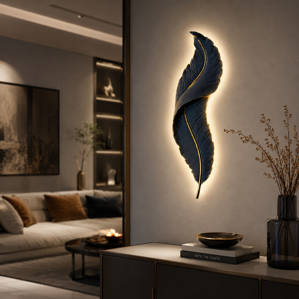 LED аплик BLACK Luxury Feather 25W 63CM