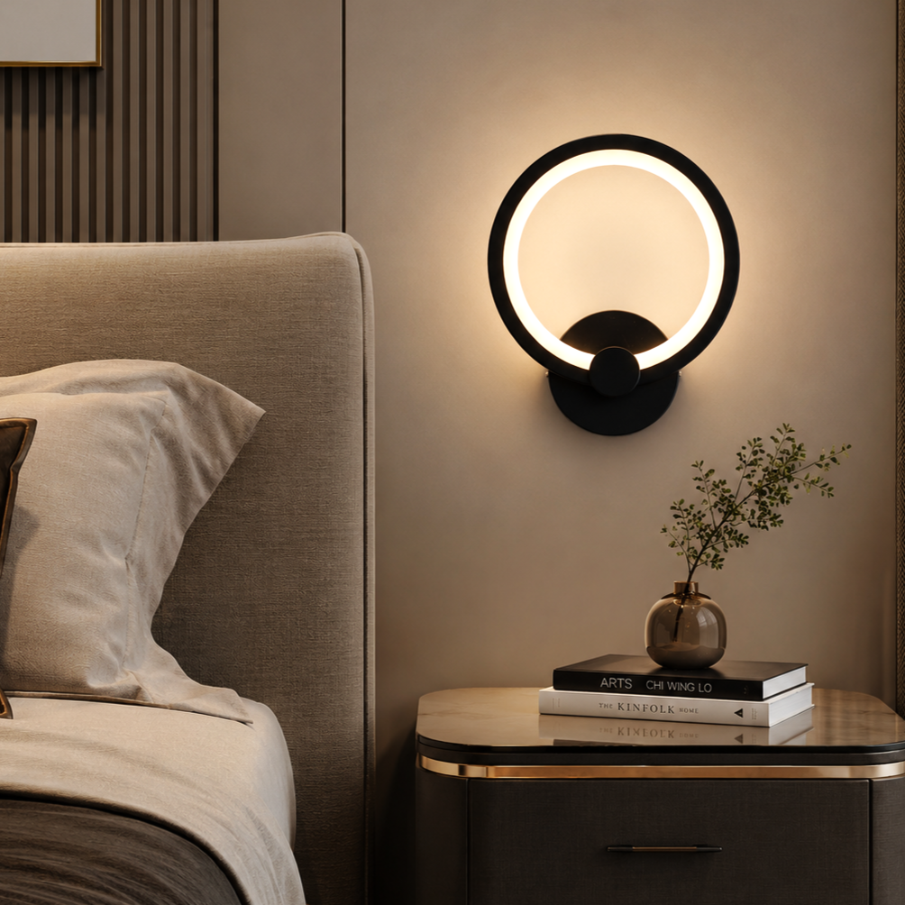 LED аплик 24W ROUND Черен 3 функции
