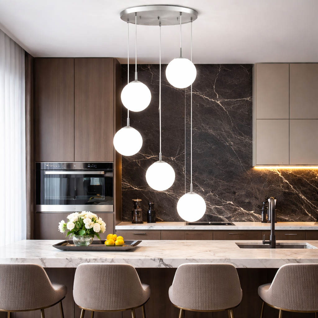 Осветително тяло Абажур Мат SILVER LUXURY STAIRCASE 5XE27