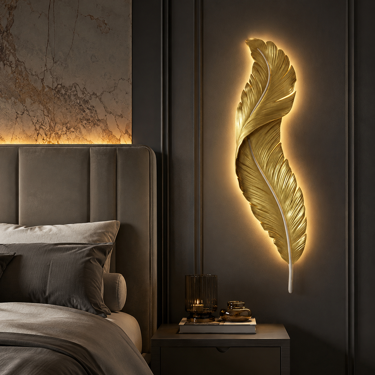 LED аплик GOLD Luxury Feather 25W 63CM