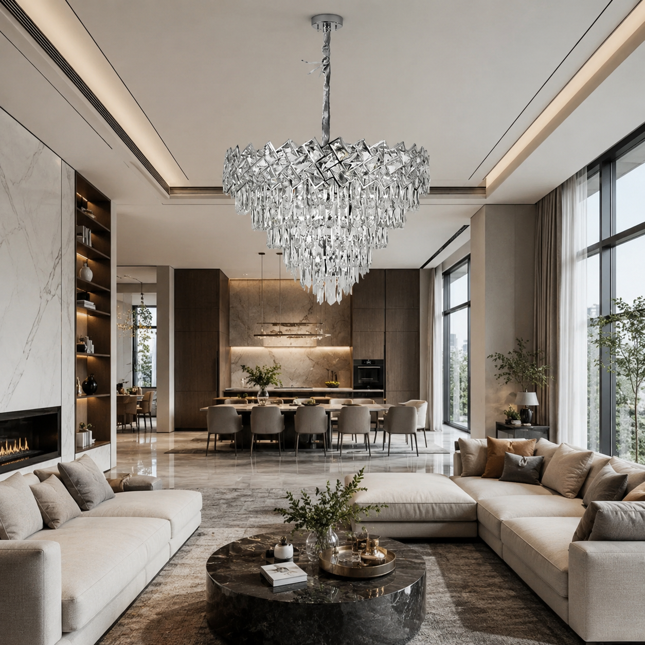 Полилей от кристал Malli Silver 60cm