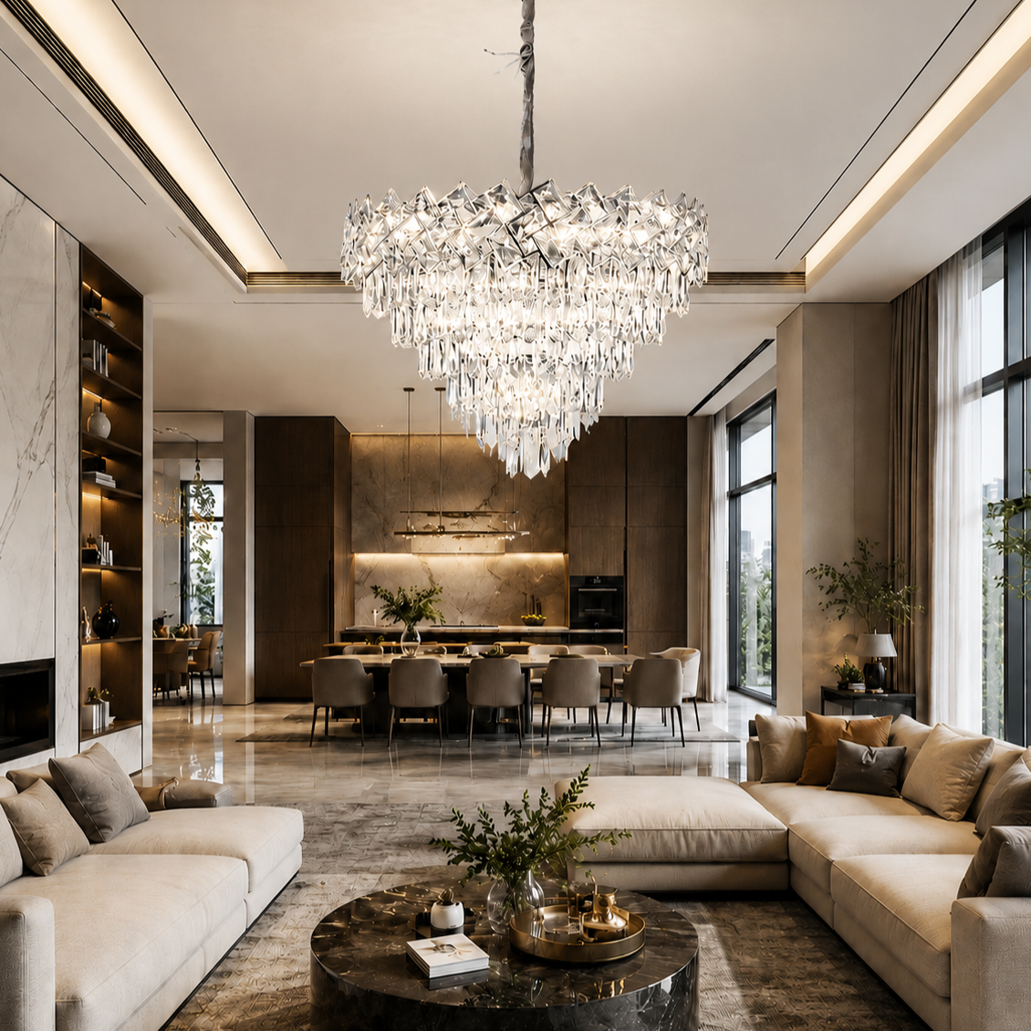 Полилей от кристал Malli Silver 60cm