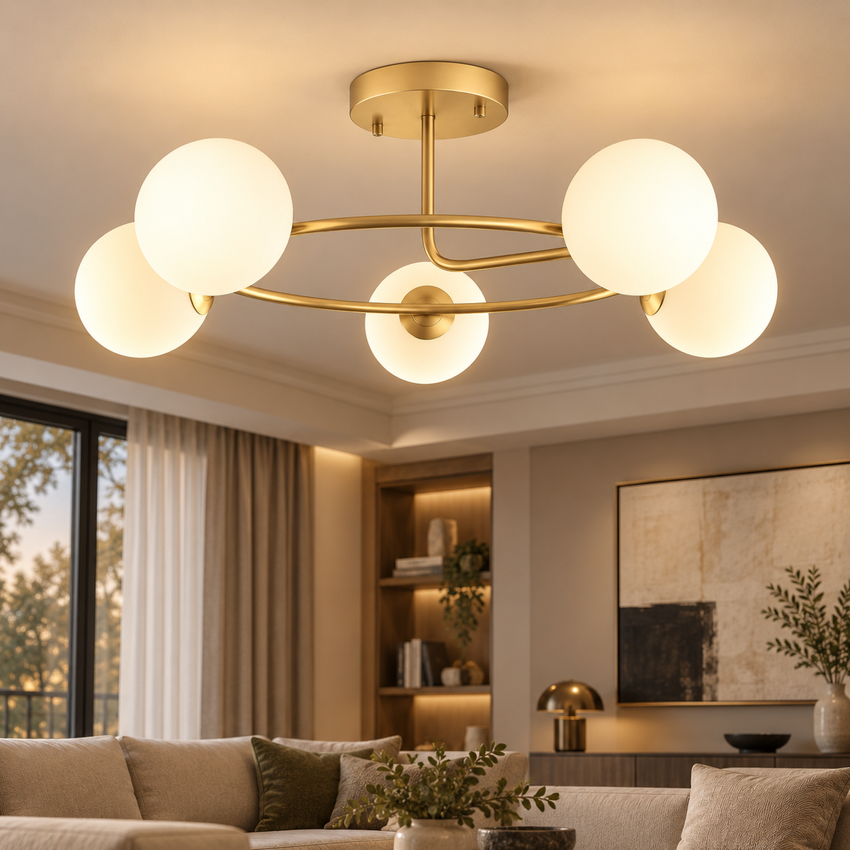 Осветително тяло Абажур 5xE27 Gold Elegance