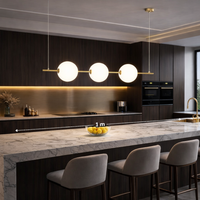 LED осветително тяло тип пендел KEZO Gold, еквивалент 250W, с дистанционно