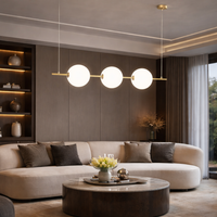 LED осветително тяло тип пендел KEZO Gold, еквивалент 250W, с дистанционно