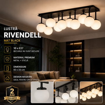 Осветително тяло Абажур Mat Black Rivendell