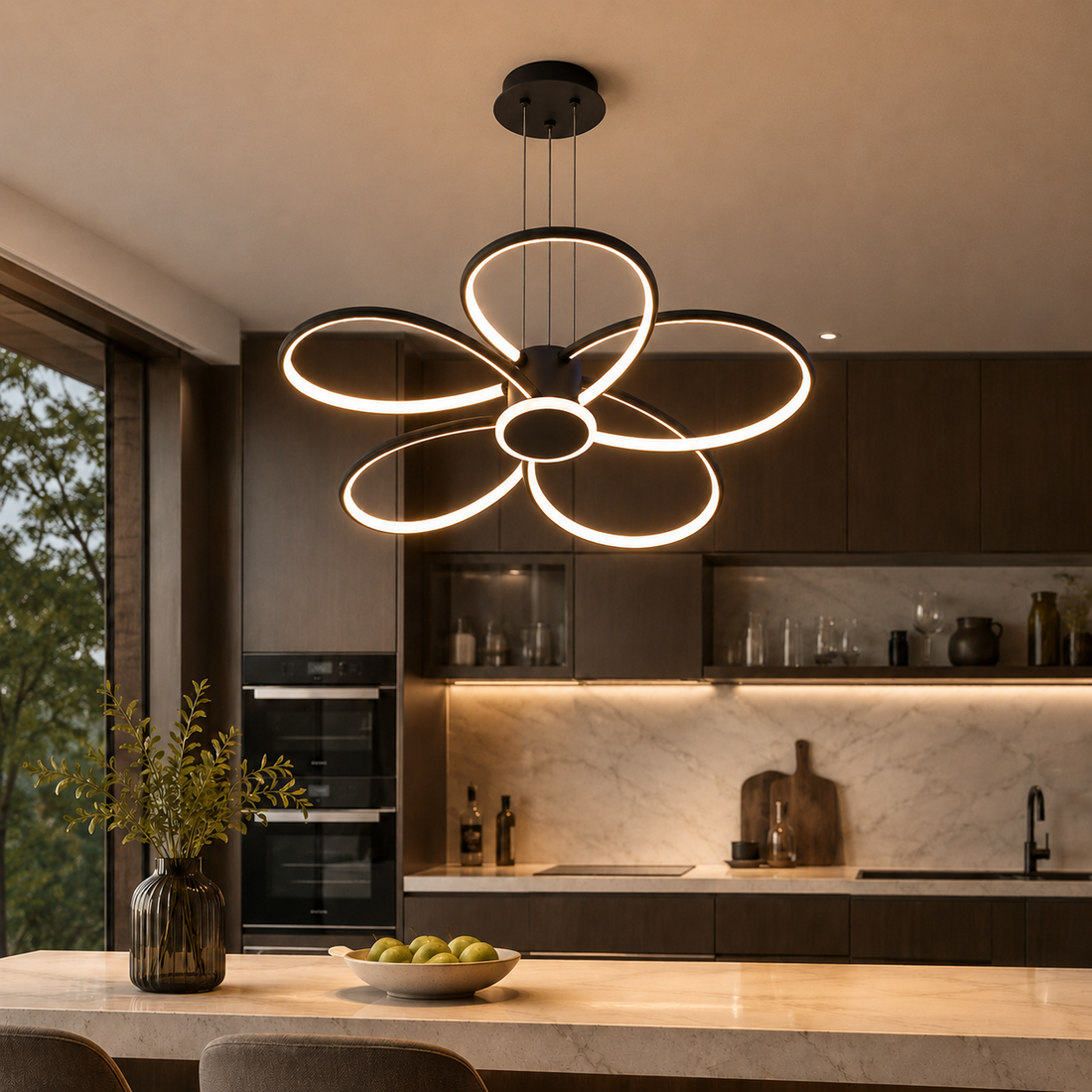 LED осветително тяло висящо ZUVY Black еквивалент 700W