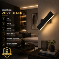LED аплик 4W Zuvy Черен Еквивалент 40W