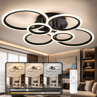 LED осветително тяло 4+2 CIRCLE MAXI Black Еквивалент 600W Дистанционно управление