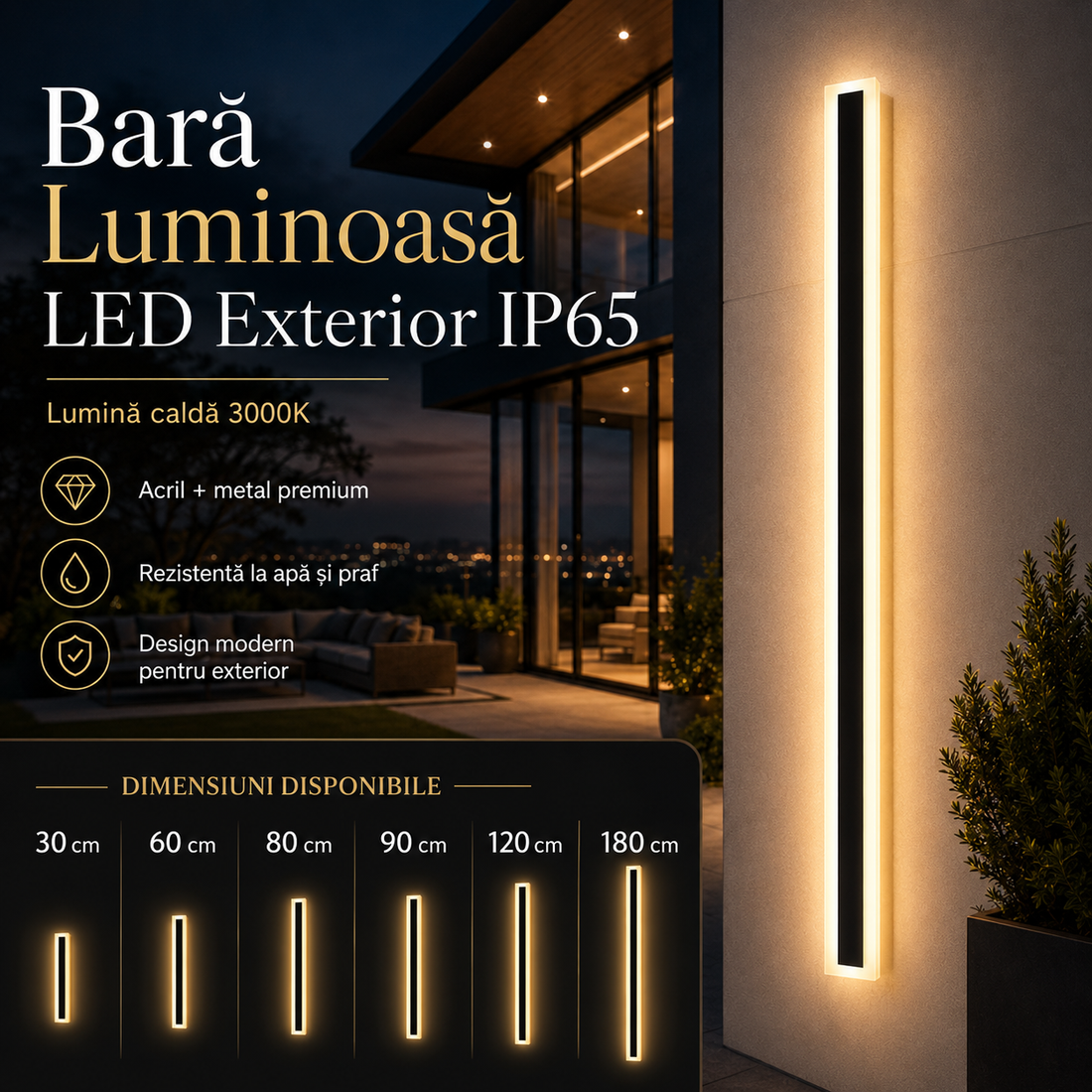 LED осветителна шина за външен монтаж IP65 220V