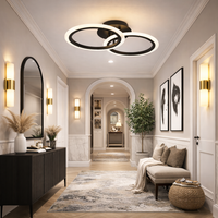 LED осветително тяло 1+1 Circle Design Black Еквивалент 300W Дистанционно управление