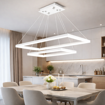 LED осветително тяло тип пендел с 2 правоъгълни бели елемента LT108 Еквивалент 500W