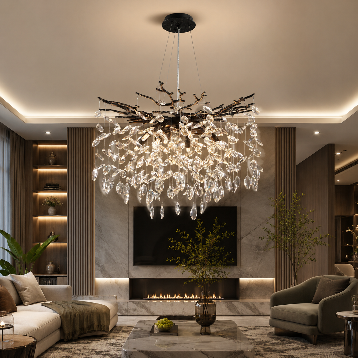 Кристален полилей Silver Crystal Symphony 50 cm