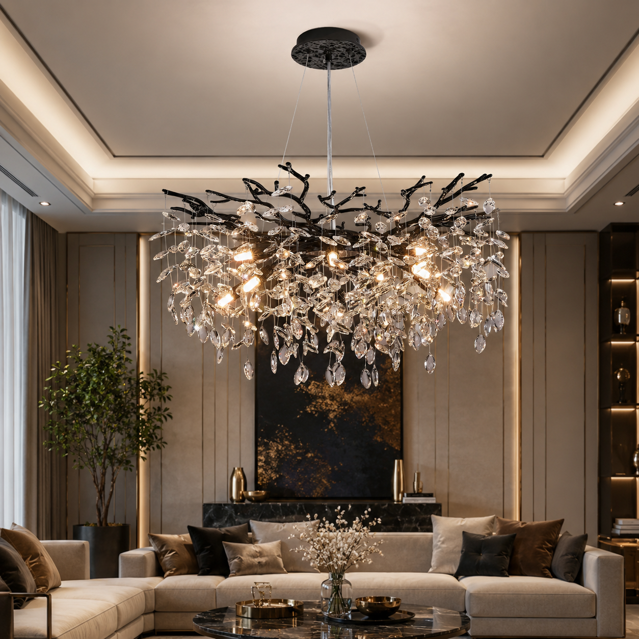 Кристален полилей Silver Crystal Symphony 50 cm