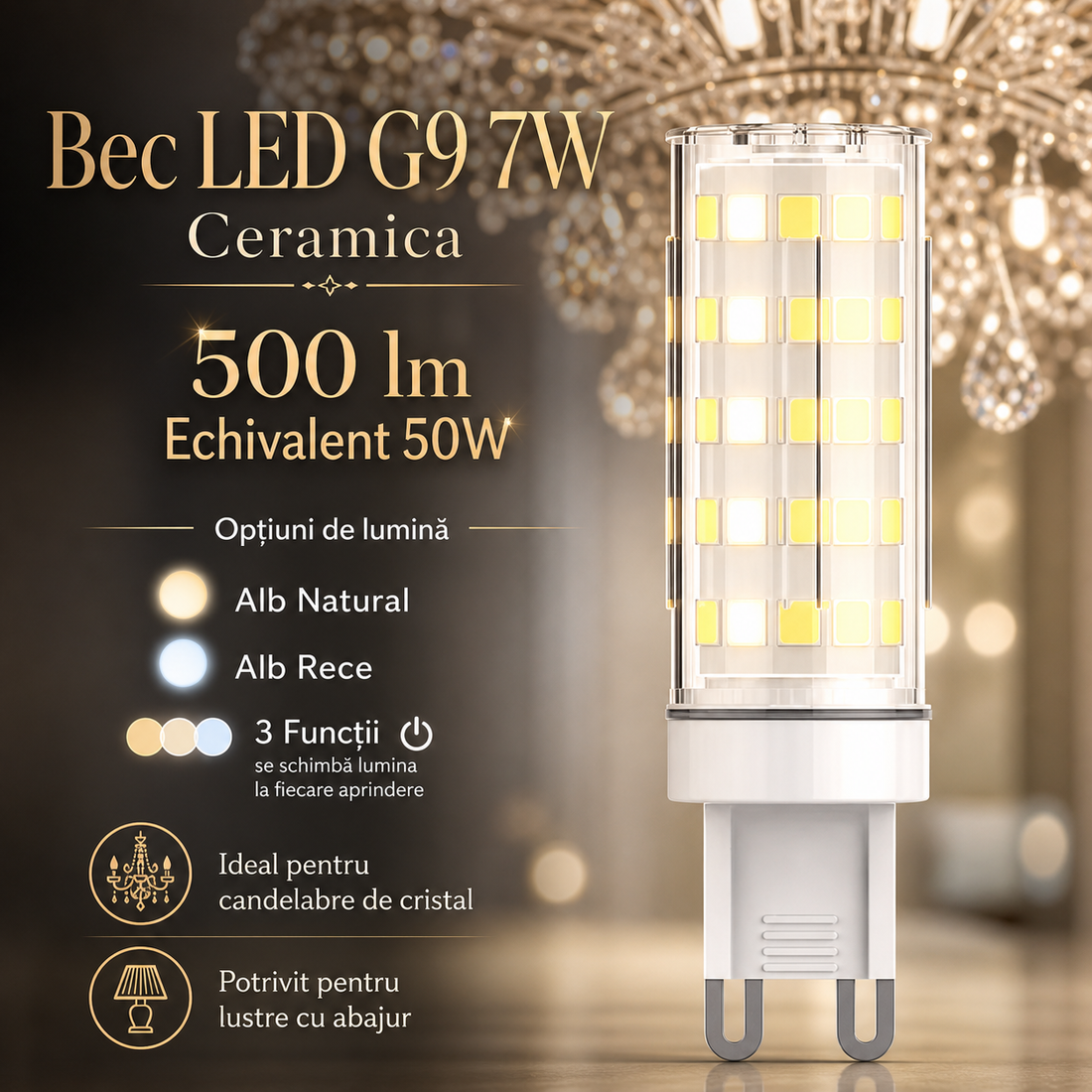 LED крушка G9 7W еквивалент 50W керамика