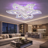 LED осветително тяло Camelia Grande кристал бяла RGB с дистанционно, еквивалент 1200W
