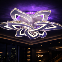 LED осветително тяло Camelia Grande кристал бяла RGB с дистанционно, еквивалент 1200W