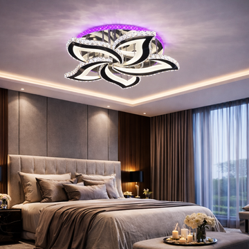 Осветително тяло LED Camelia Cristal Chrome RGB Еквивалент 600W Дистанционно