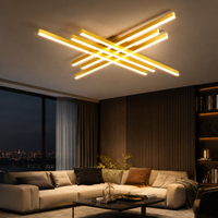 LED осветително тяло 6 Modern LINES Gold еквивалент 600W с дистанционно