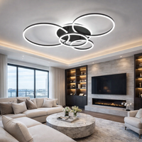 LED осветително тяло 234W CIRCLE BLACK Luxury еквивалент 1200W с дистанционно