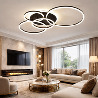 LED осветително тяло 234W CIRCLE BLACK Luxury еквивалент 1200W с дистанционно