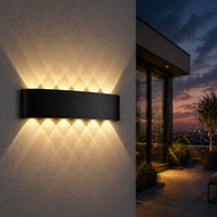 LED аплик 12W TRIO за външен монтаж Черен