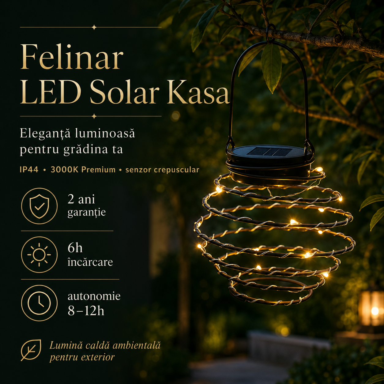 Соларен LED фенер с батерии Kasa