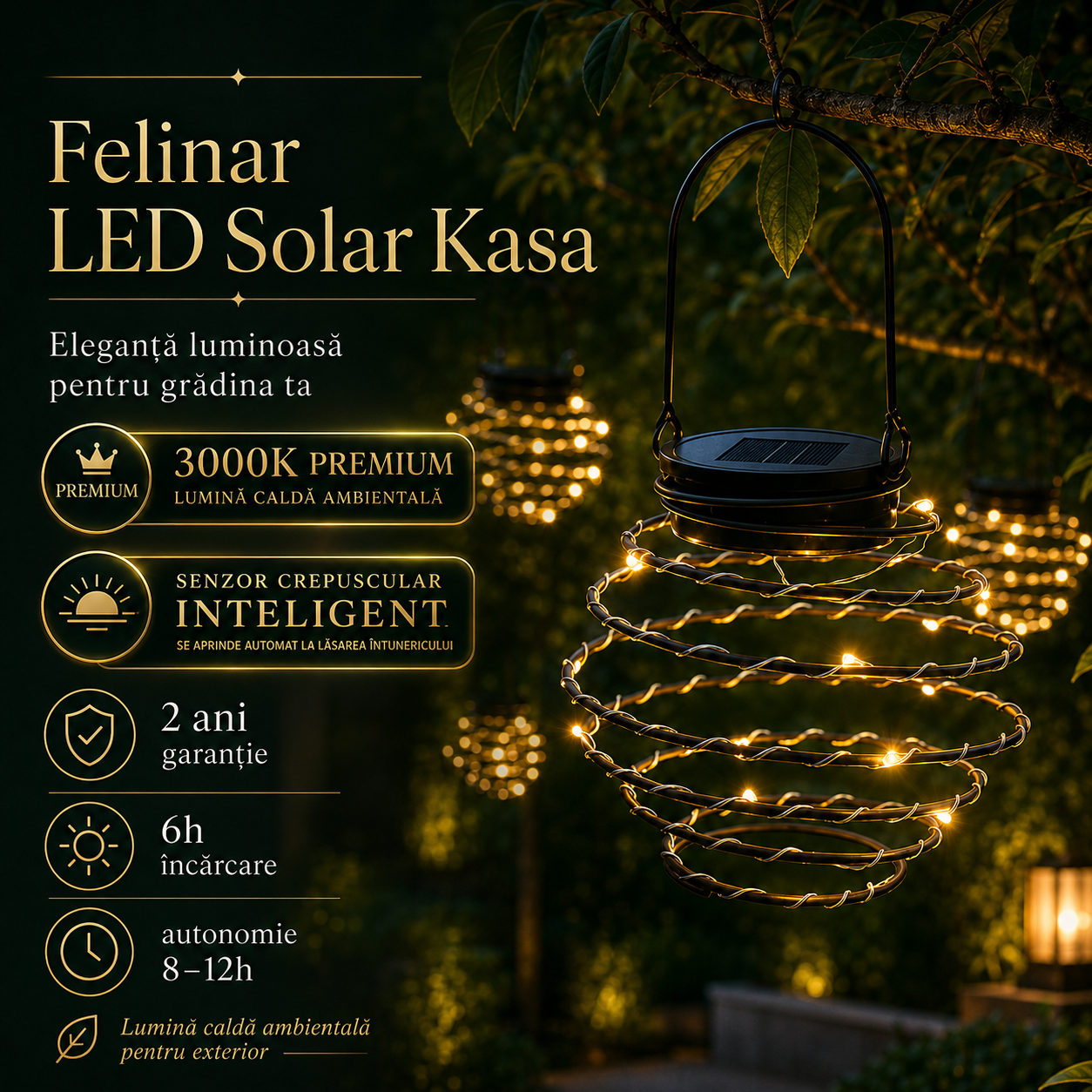 Соларен LED фенер с батерии Kasa