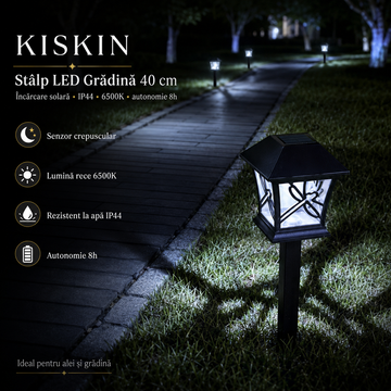 LED градински стълб с соларно зареждане KISKIN