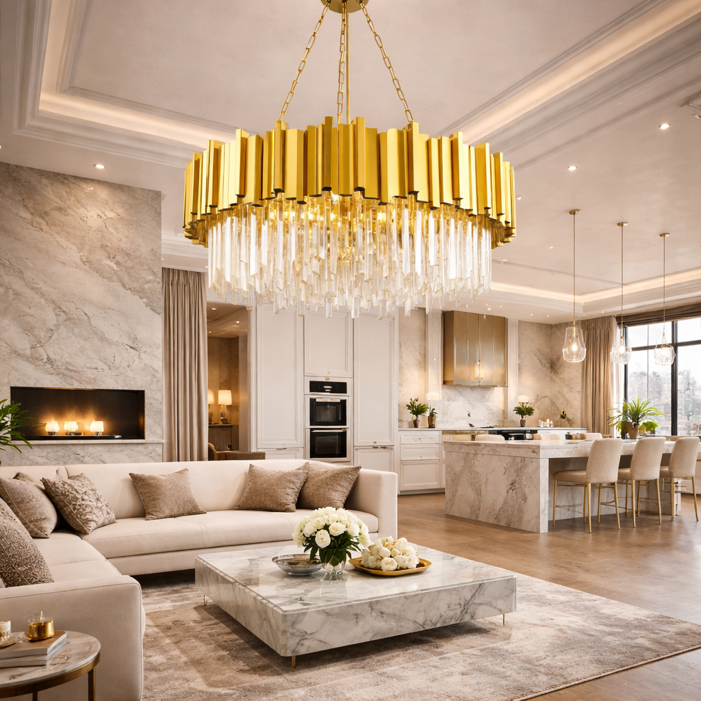 Полилей от кристал GLORY GOLD GRANDE 800mm