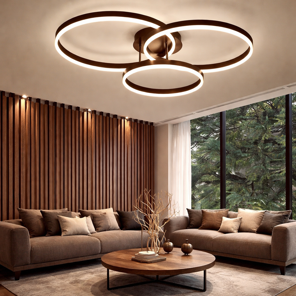 LED осветително тяло Beauty Brown Circle еквивалент 600W с дистанционно