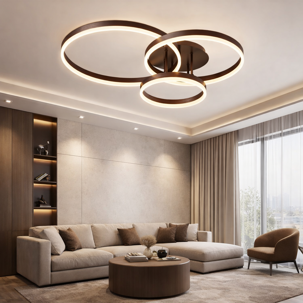 LED осветително тяло Beauty Brown Circle еквивалент 600W с дистанционно