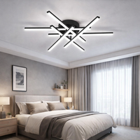 LED осветително тяло Sunny 6 Lines Round Black – еквивалент 600W (с дистанционно управление)