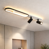 LED аплик със спотове 100 cm Бял + Черен – еквивалент 300W
