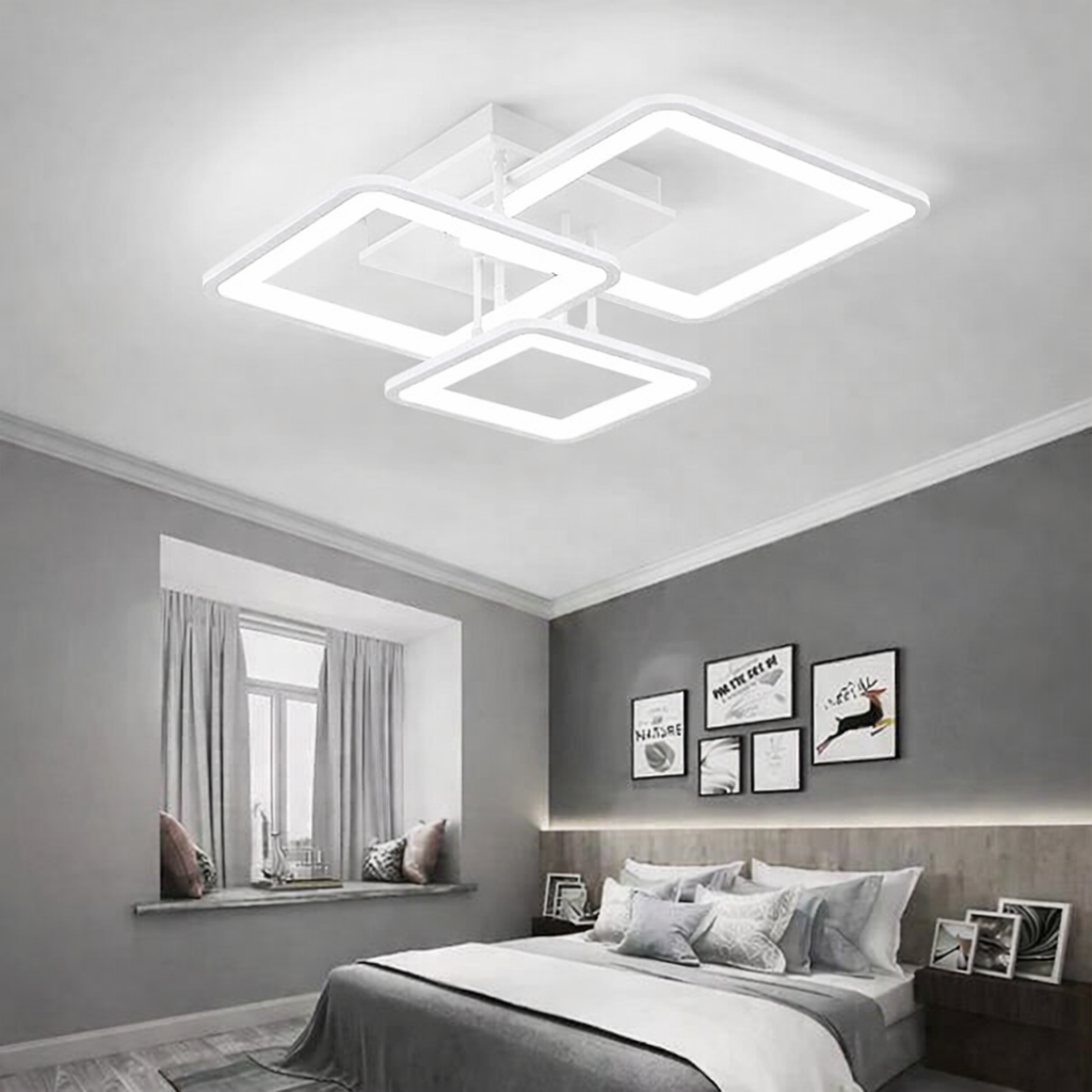 LED осветително тяло Three Square бяло, еквивалент 400W, с дистанционно