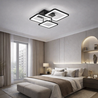 LED осветително тяло Three Square Black еквивалент 400W с дистанционно