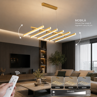 LED осветително тяло висящо с 6 регулируеми линии Gold, еквивалент 800W, с дистанционно