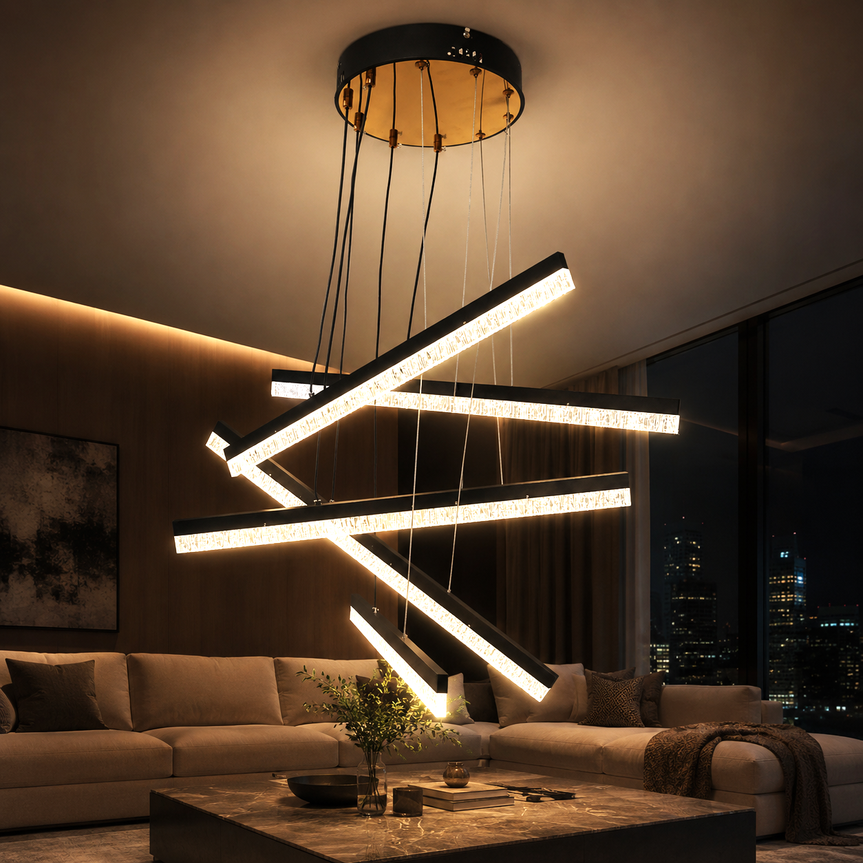 LED осветително тяло тип пендел Mira Еквивалент 500W с дистанционно