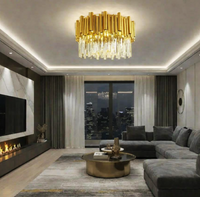 Кристален полилей за таван, кръгъл Golden Tubes Luxury