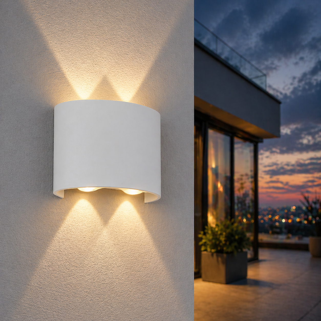 LED аплик 4W TRIO за външен монтаж бял