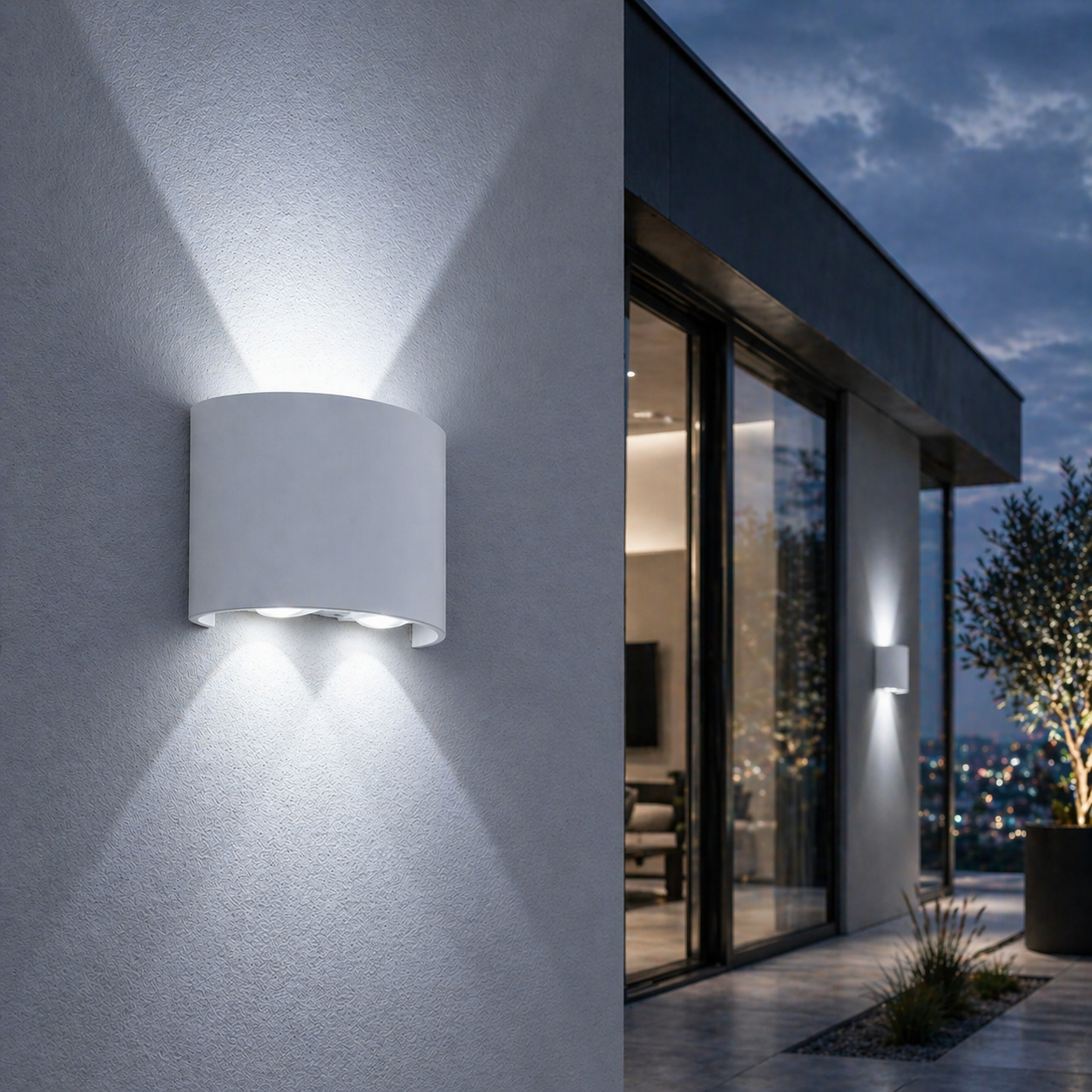 LED аплик 4W TRIO за външен монтаж бял