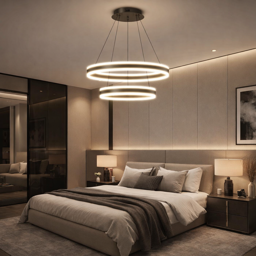 LED осветително тяло 204W KING Black 2 сегмента с дистанционно