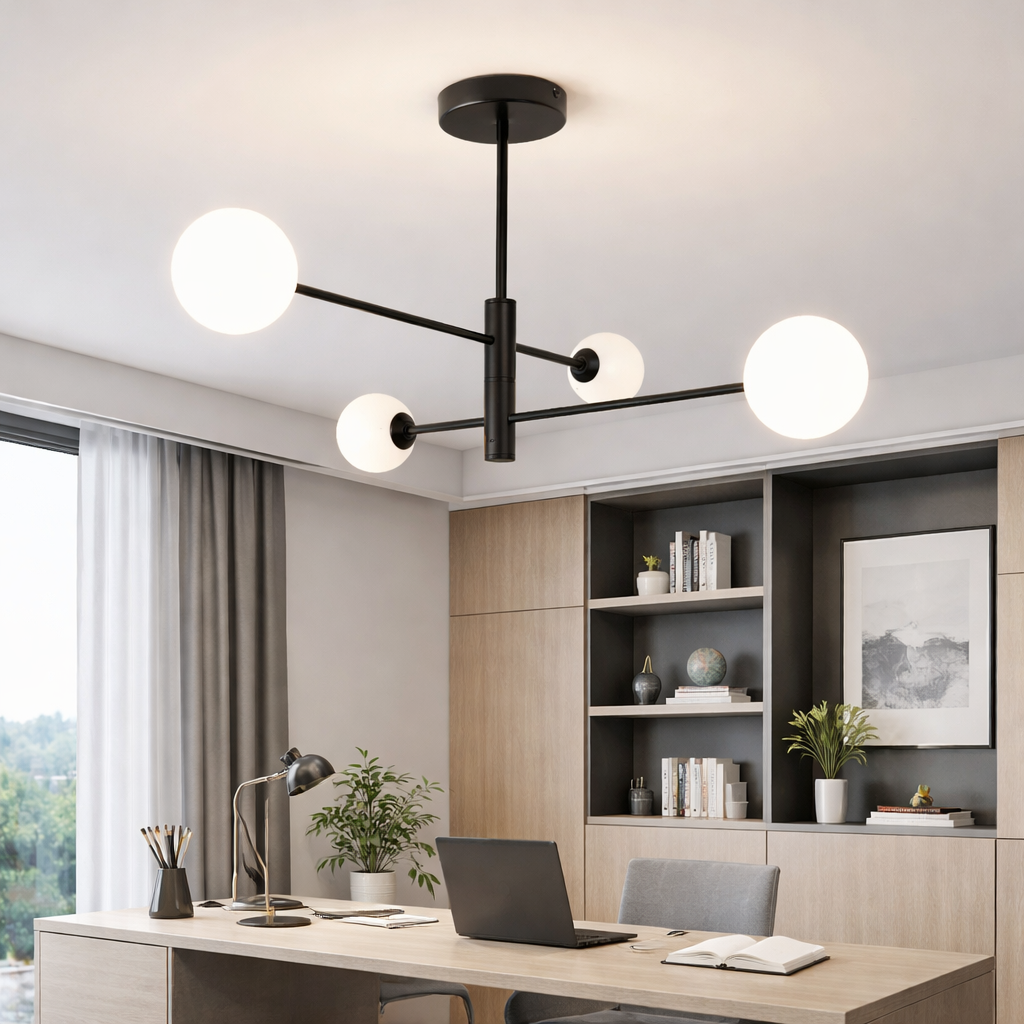 Осветително тяло Абажур MAT BLACK 4XE27 - 8837/4
