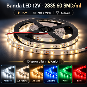 LED лента 2835 60 SMD-ML за интериор - ролка 5 метра