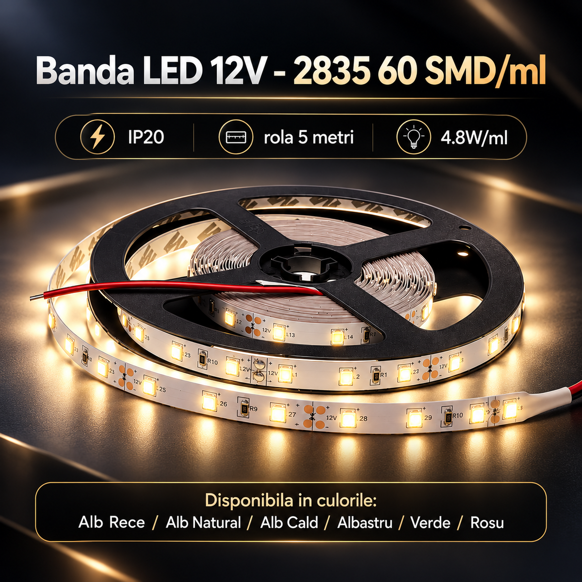 LED лента 2835 60 SMD-ML за интериор - ролка 5 метра