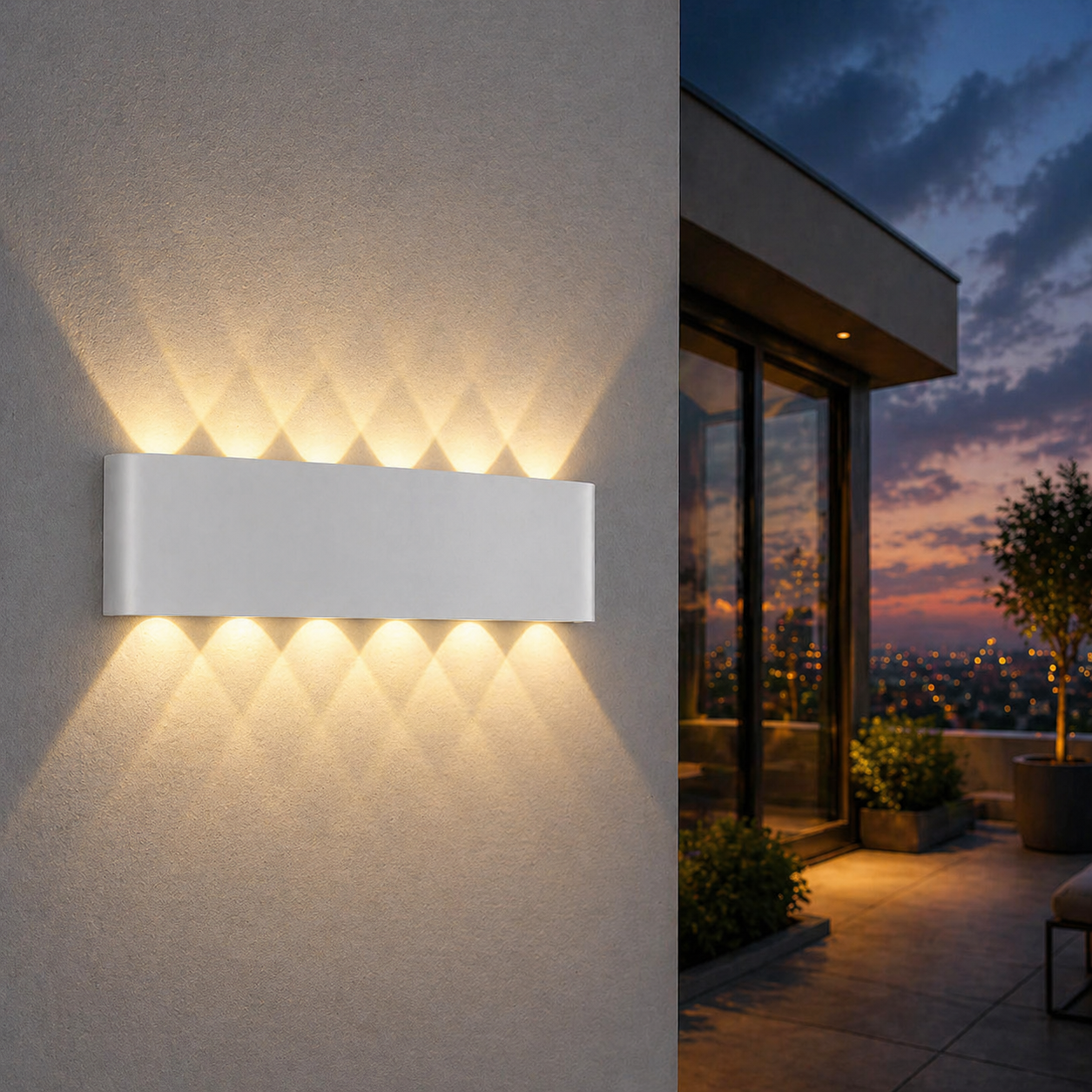 LED аплик 12W TRIO за външен монтаж бял