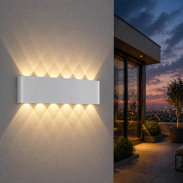 LED аплик 12W TRIO за външен монтаж бял