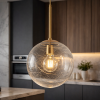 Пендел KENA Gold Прозрачен абажур 1xE27 Ø25CM