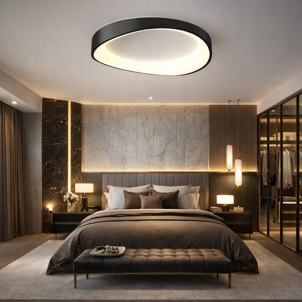 LED осветително тяло Valente Black Еквивалент 500W с дистанционно