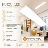 LED панел 36W 120x30cm Slim Бял